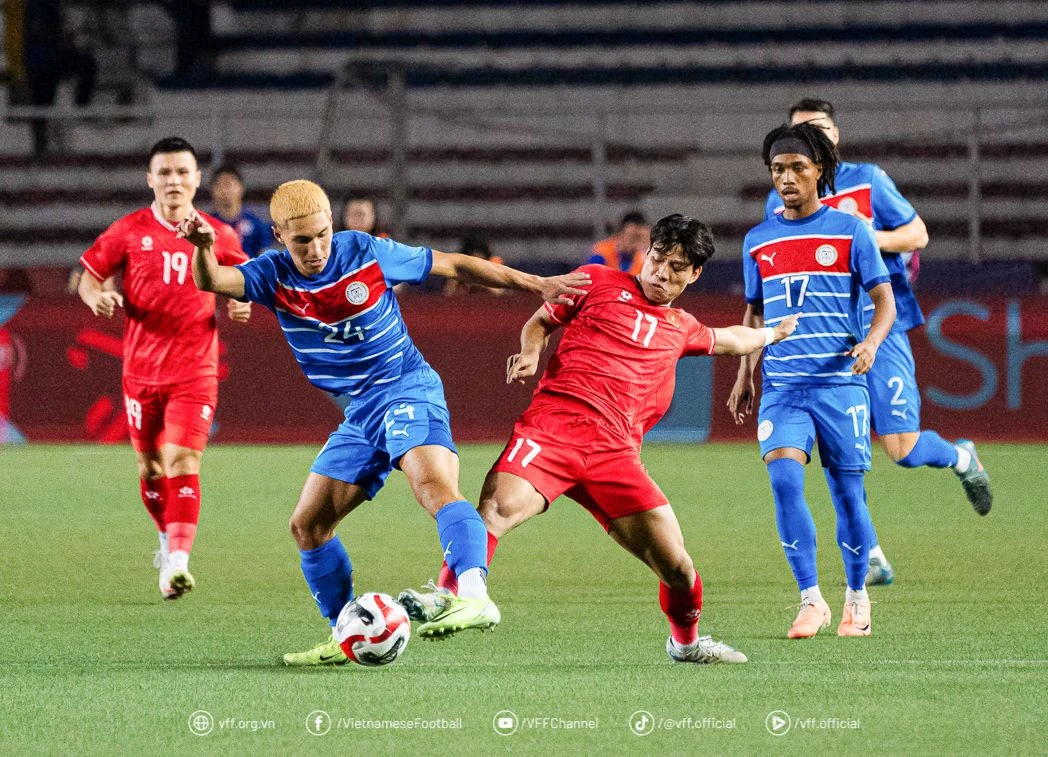 Dù được đánh giá cao hơn nhưng Việt Nam vất vả lấy 1 điểm trước Philippines ở ASEAN Cup 2024. Ảnh: VFF