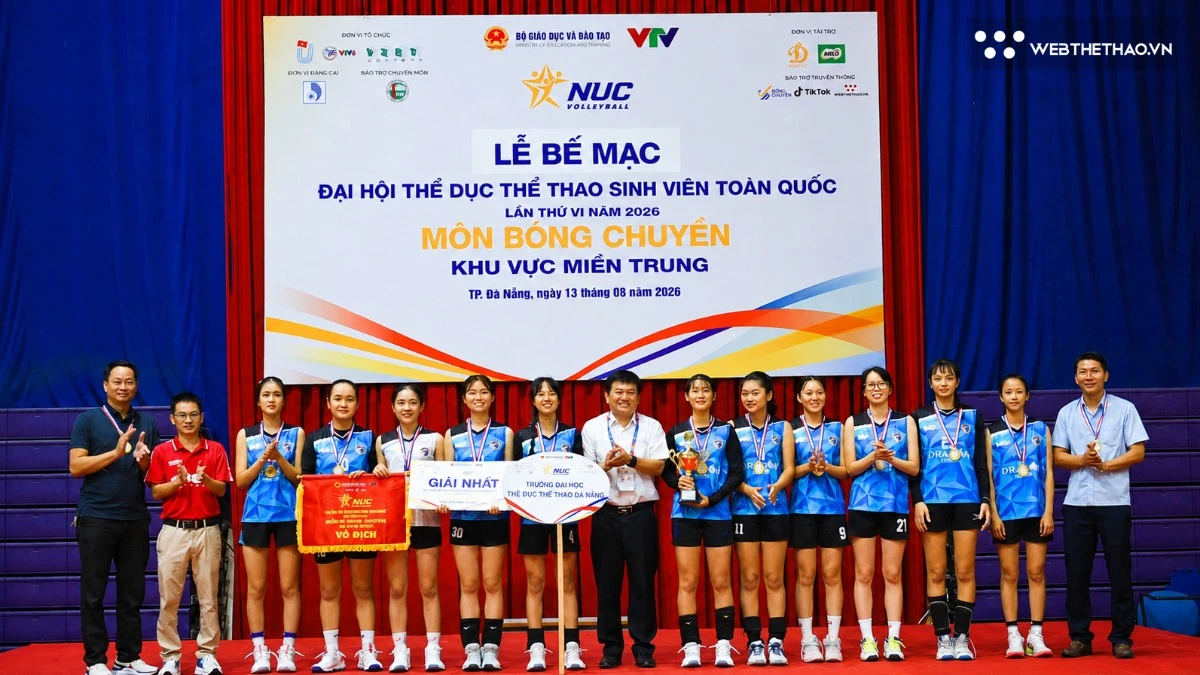Các cô gái ĐH TDTT Đà Nẵng: Đồng lòng chạm tay vào tấm vé VCK NUC bóng chuyền 2026