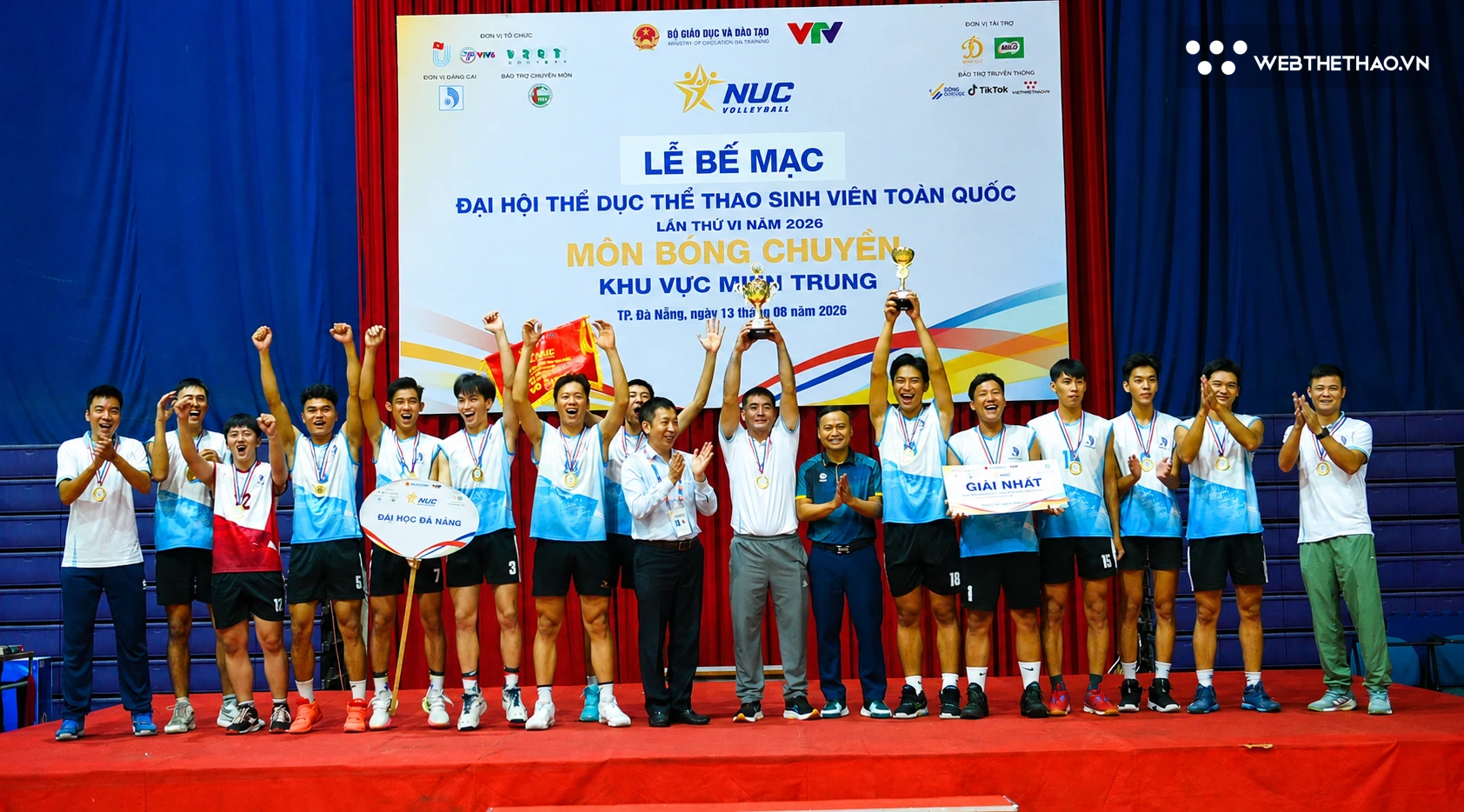 Chức vô địch và tấm vé dự VCK Đại hội Thể thao sinh viên toàn quốc 2026 là thành quả xứng đáng với ĐH Đà Nẵng. Ảnh: Trần Khánh