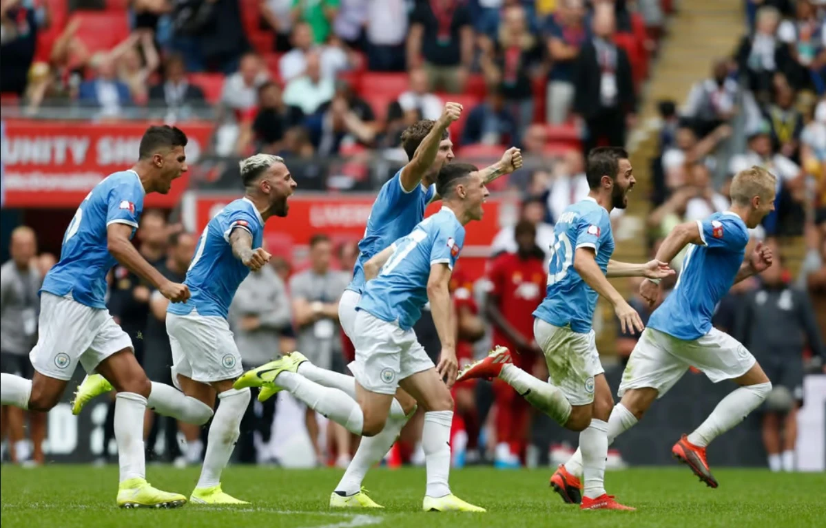 Man City từng thắng loạt luân lưu ở Siêu cúp Anh năm 2019 (Ảnh: Evening Standard)
