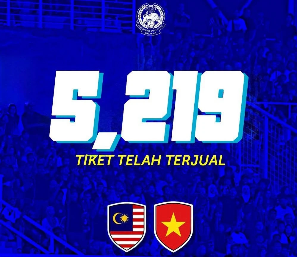 FAM thông báo số lượng vé bán ra một ngày trước trận Malaysia vs Việt Nam. Ảnh: FAM