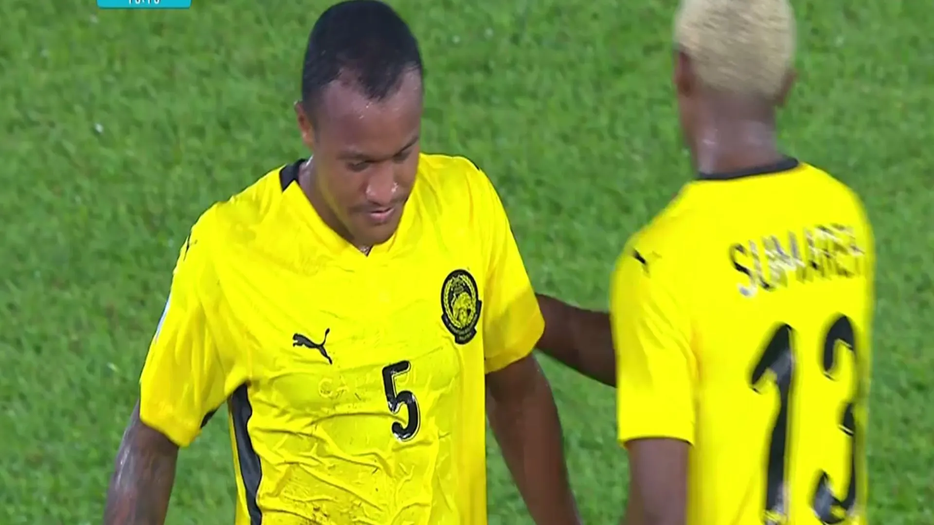 Rodney Celvin chỉ thi đấu 16 phút ở trận thua 0-2 trước Việt Nam. Ảnh chụp màn hình