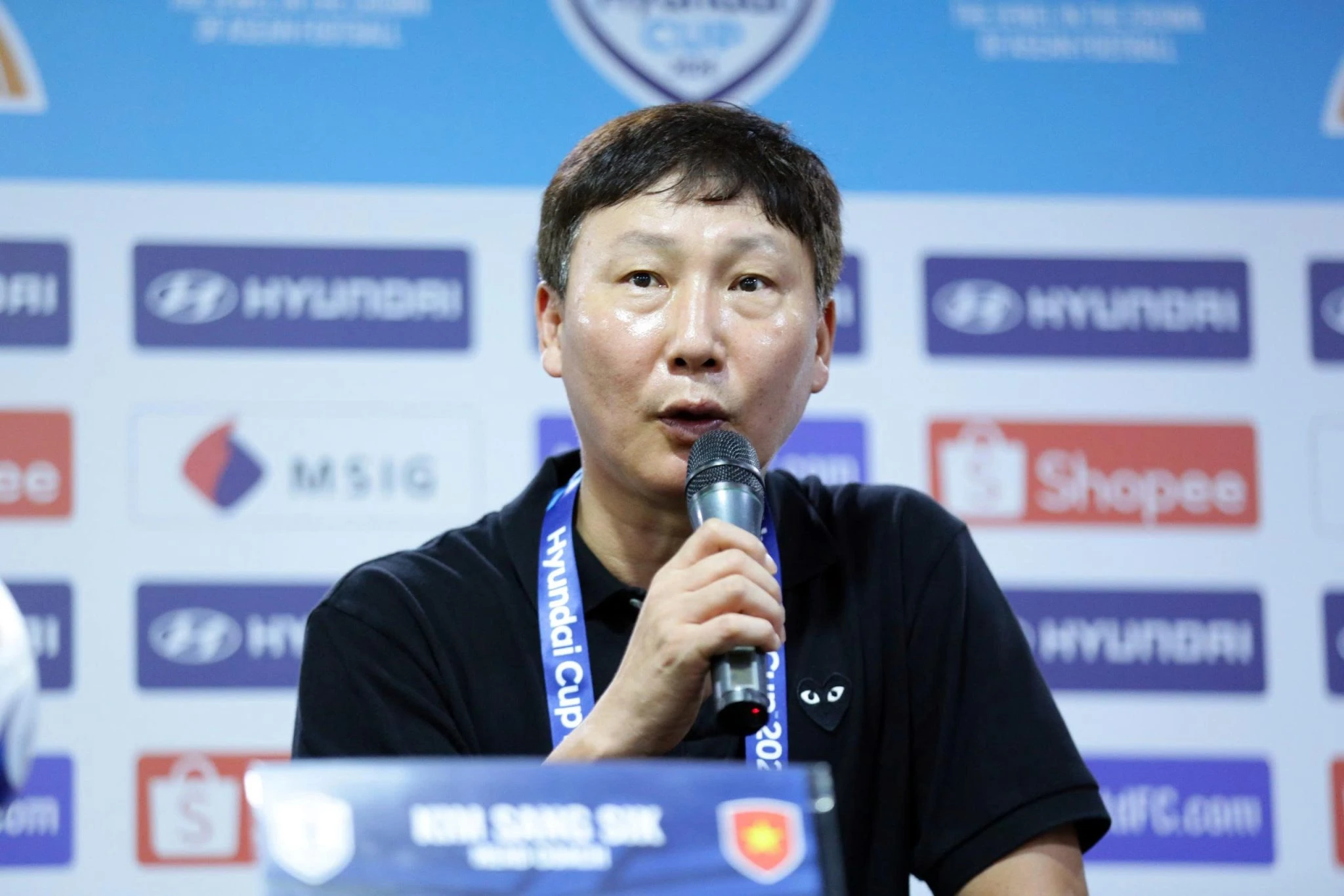 HLV Kim Sang Sik đặt "KPI" cho Xuân Son ghi ba bàn vào lưới Thái Lan. Ảnh: VFF