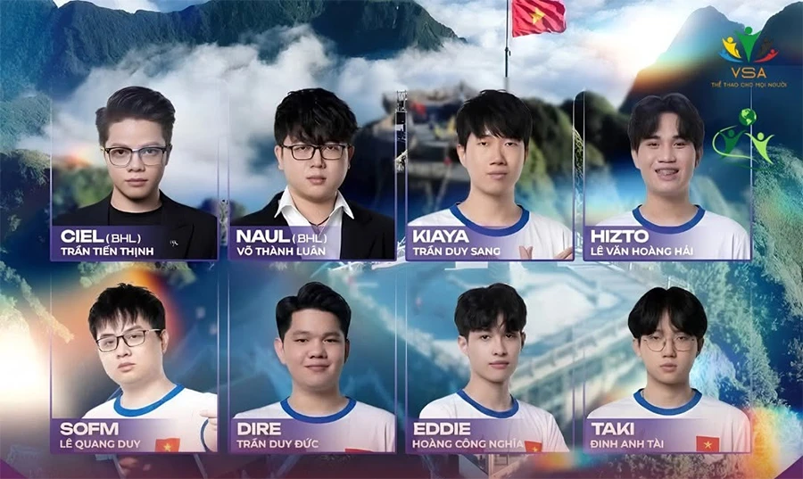 Đội hình dự kiến tuyển LMHT Việt Nam tham gia tranh tài tại ASIAD 2026 (Ảnh: LOL Esports)