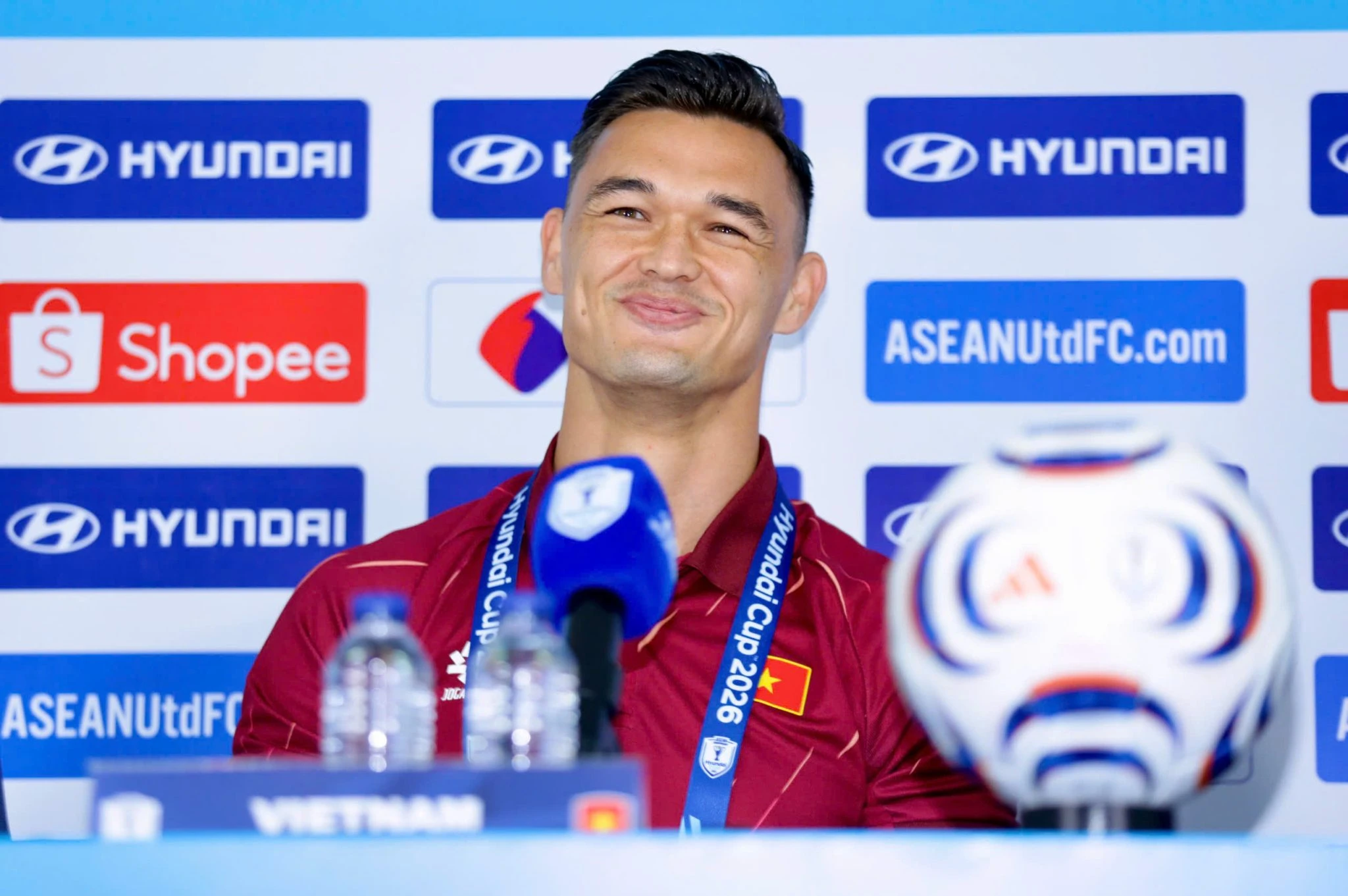 Lê Giang Patrik đặt mục tiêu tập thể lên hàng đầu sau thắng lợi trước Thái Lan. Ảnh: VFF