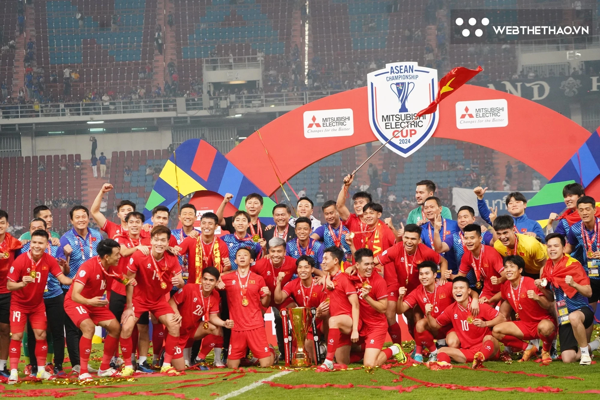Chức vô địch ASEAN Cup  2024 ngay tại Rajamangala mở ra một chu kỳ thành công cho bóng đá Việt Nam khi làm khách tại đây. Ảnh: Trần Khánh