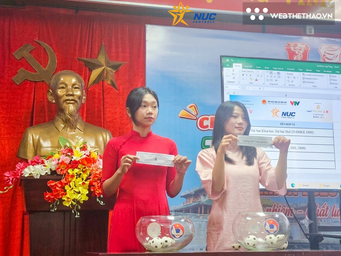 Bốc thăm vòng loại khu vực miền Trung môn bóng đá ĐH Thể thao sinh viên toàn quốc 2026. Ảnh: Trần Khánh