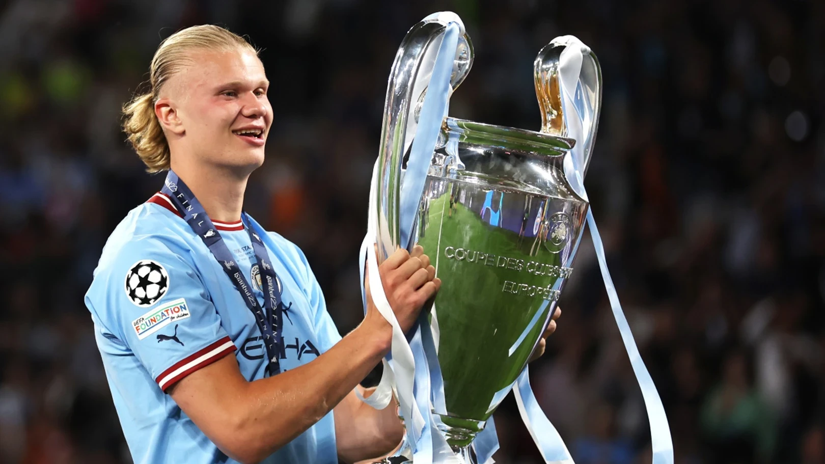 Nhờ những bàn thắng của Haaland, Man City đã vô địch Champions League (Ảnh: Getty)
