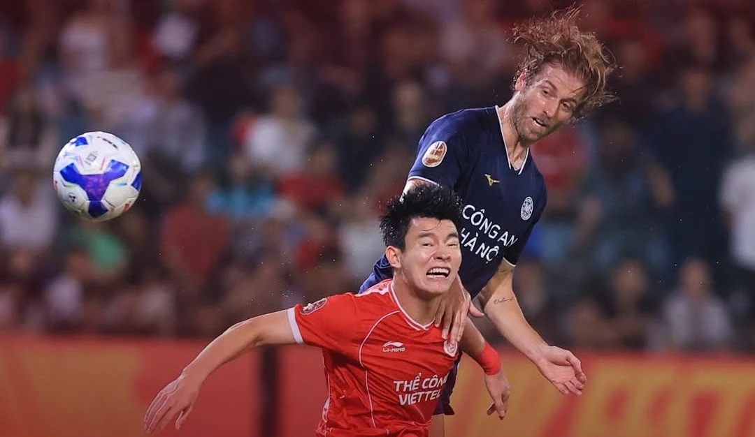 Stefan Mauk ghi bàn thắng duy nhất mang về ba điểm cho CAHN. Ảnh: VPF