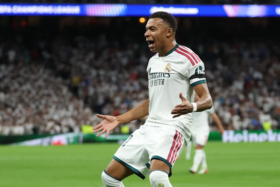 Mbappe vừa ghi bàn thắng thứ 71 ở Champions League khi Real Madrid thắng Inter 2-1 (Ảnh: Getty)