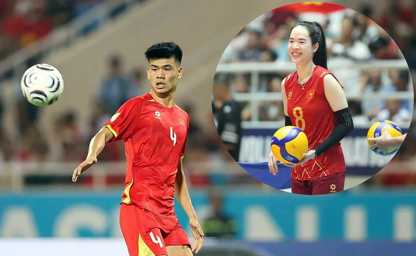 Hai VĐV sở hữu chiều cao nổi bật cầm cờ ở ASIAD 20. Ảnh: Dương Quỳnh