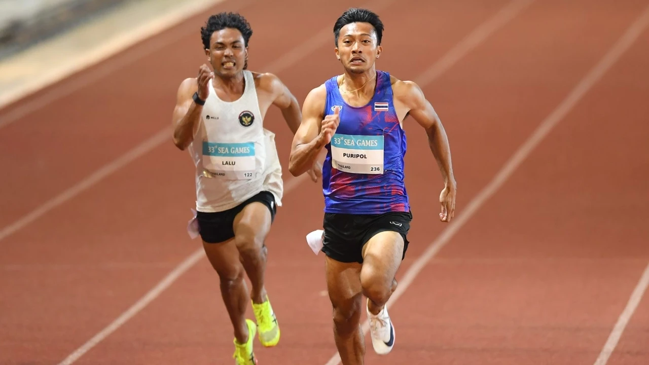 Thái Lan sẽ phải tính toán kỹ việc Puripol tham gia cự ly 200m và 4x100m (Ảnh: Thairath)