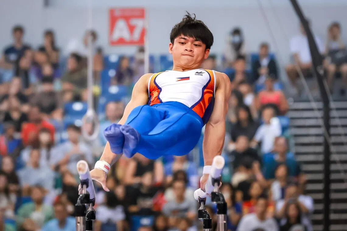 Yulo đã giành HCV Olympic nhưng vẫn chưa có huy chương ASIAD (Ảnh: The Straith Times)